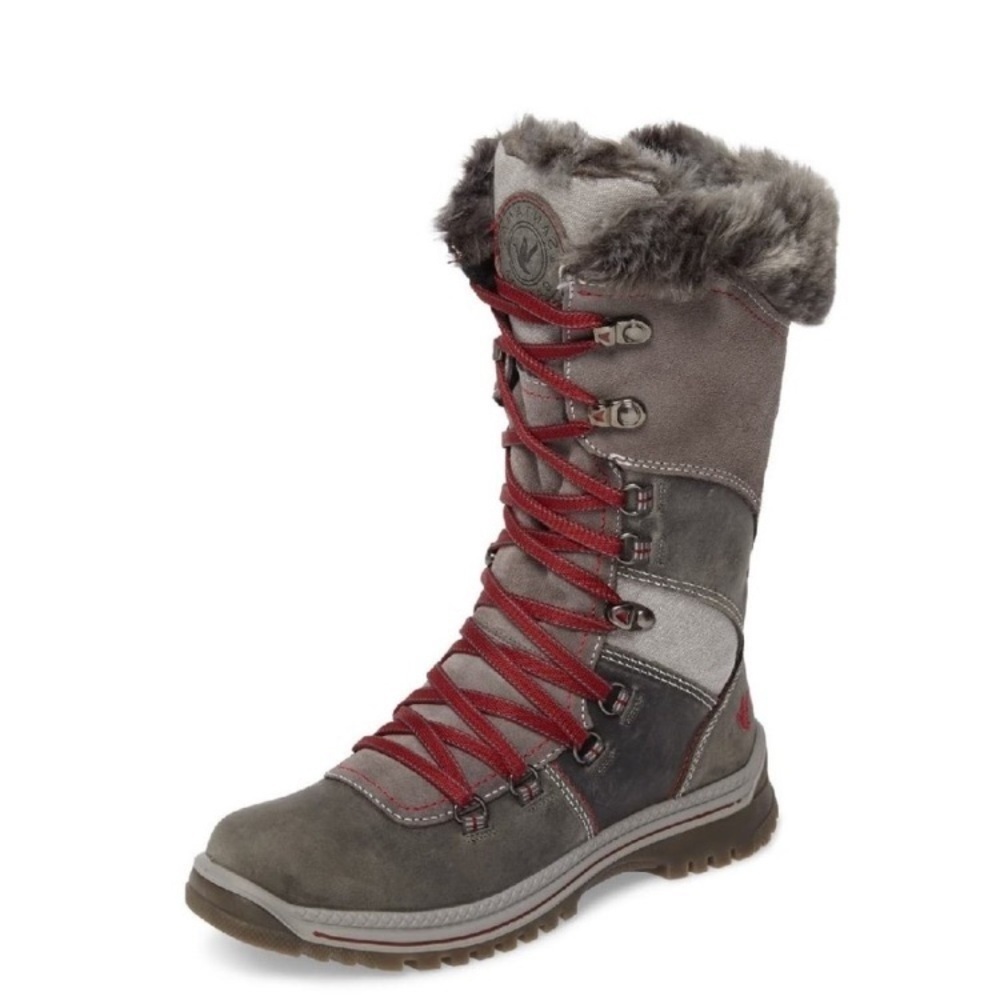 Santana Canada Morella Waterproof Faux Fur tall zip winter Boot lace up 41 10
